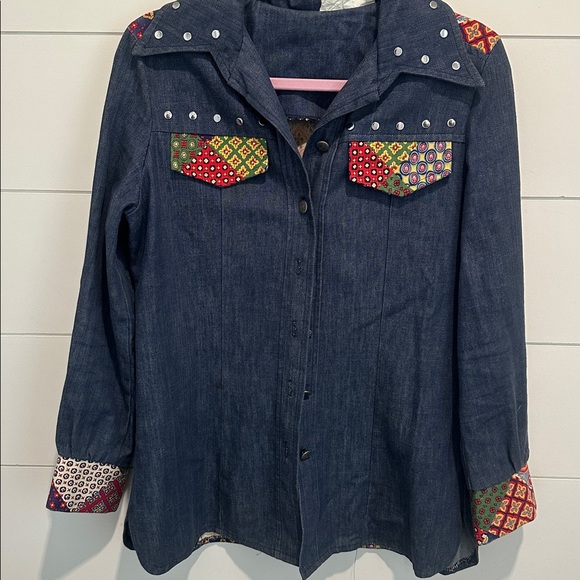 Patchwork Denim Shirt - Picture 2 of 16